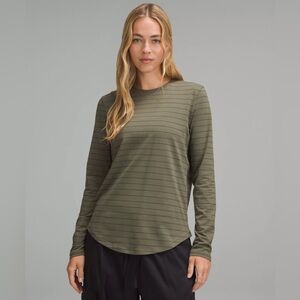 Lululemon Short Serve Stripe Medium Olive Black